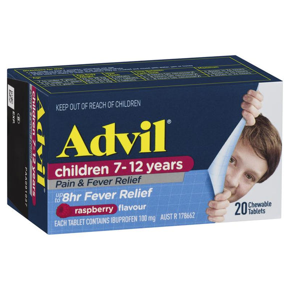 Advil Children's 7-12 Years 20 Chewable Raspberry Tablets