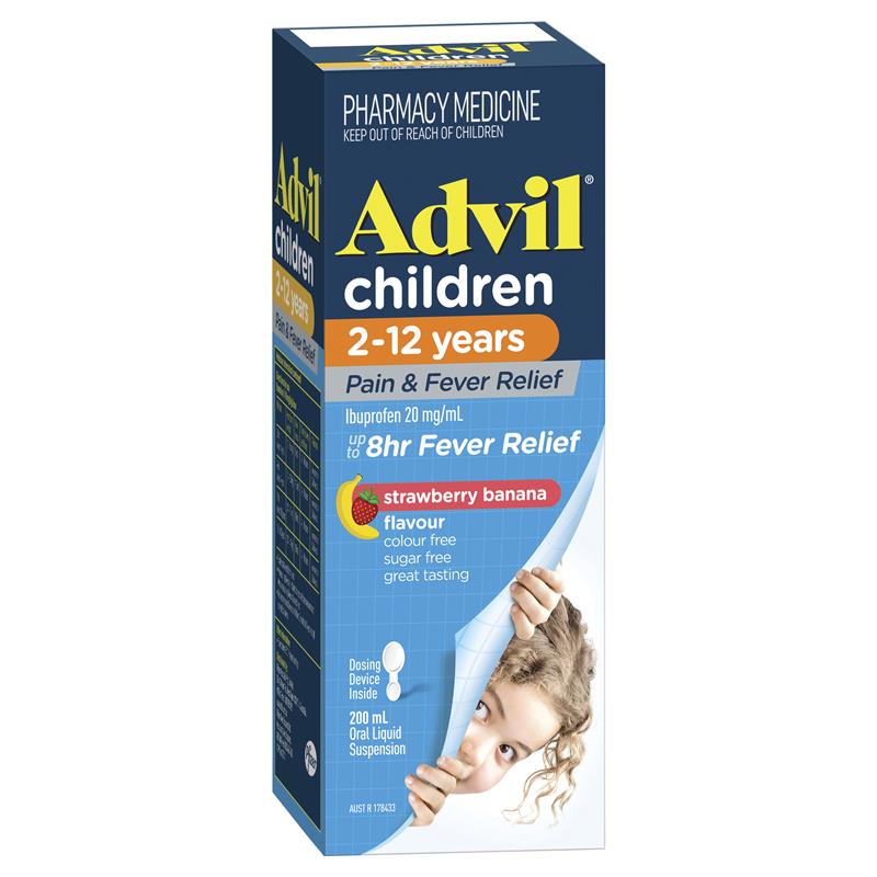 Advil Children's Suspension Strawberry Banana 200mL
