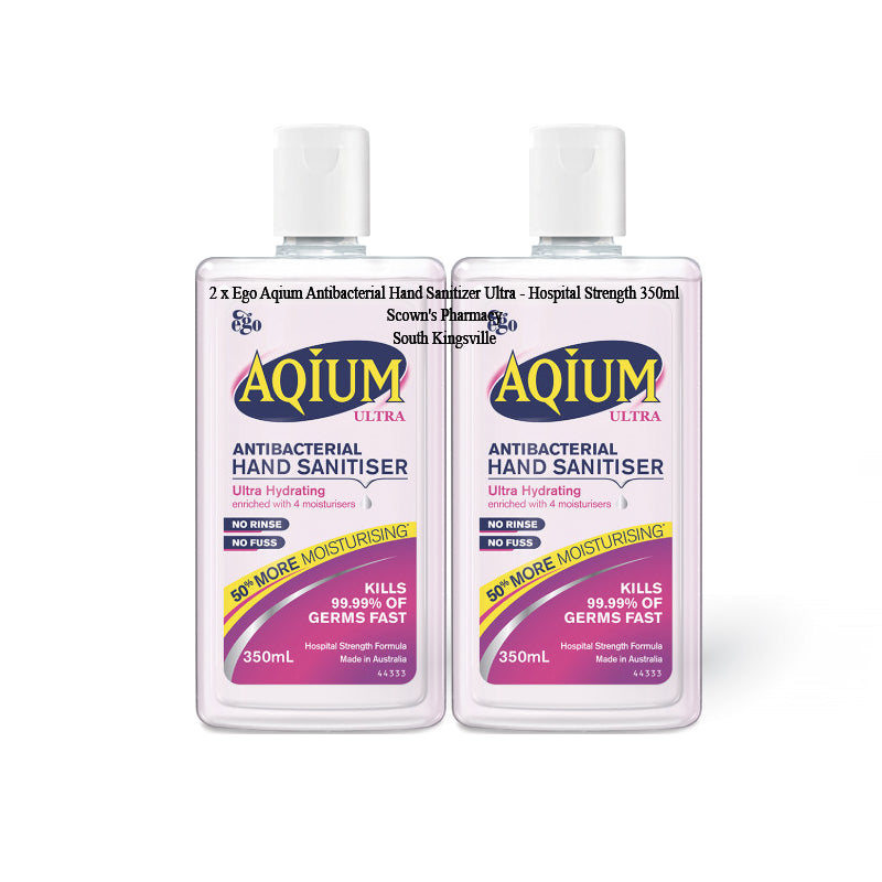 2 x Ego Aqium Antibacterial Hand Sanitizer Ultra - Hospital Strength 350ml