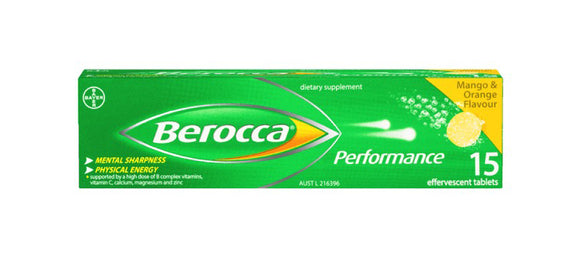 Berocca Performance Mango & Orange Effervescent 15 Tablets