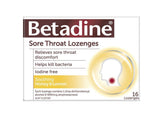 Betadine Sore Throat Lozenges Honey Lemon 16 Pack