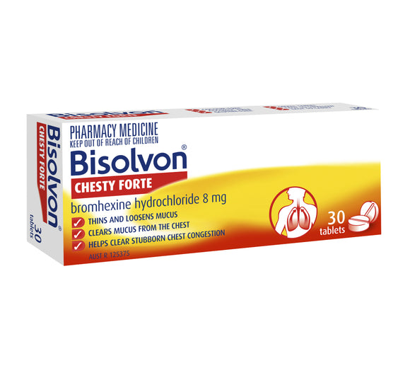 Bisolvon Chesty Forte 8mg 30 Tablets