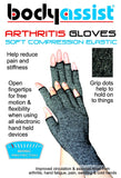 Body Assist Soft Compression Arthritis Gloves Black Large