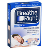 Breathe Right Original Nasal Congestion Strips Large Size 30 Pack