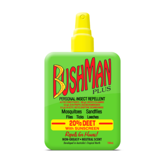 Bushman Plus 20% Deet with Sunscreen DryGel Pump Spray Insect Repellent 100 ml
