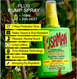 Bushman Plus 20% Deet with Sunscreen DryGel Pump Spray Insect Repellent 100 ml