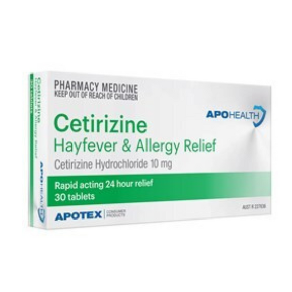 APOHEALTH Cetirizine 10mg 24 hour Antihistamine Tablets 30