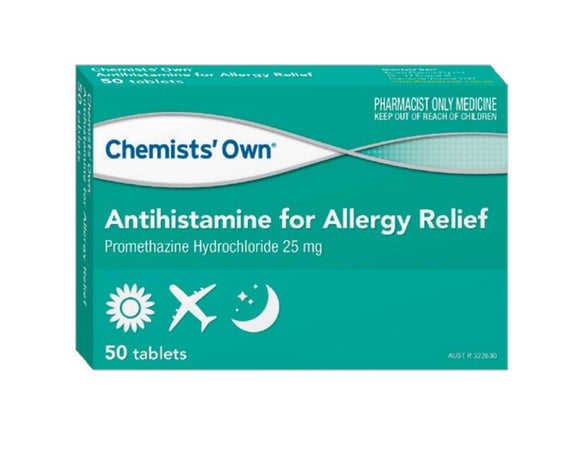 Chemists Own Antihistamine Allergy Relief 25mg 50 Tablets