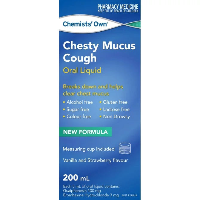 Chemists Own Chesty Mucus Cough Liquid 200mL