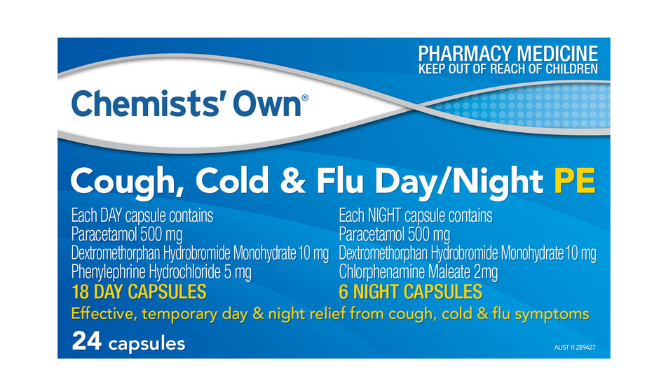 Chemists Own Cough, Cold & Flu Day/Night PE 24 Capsules