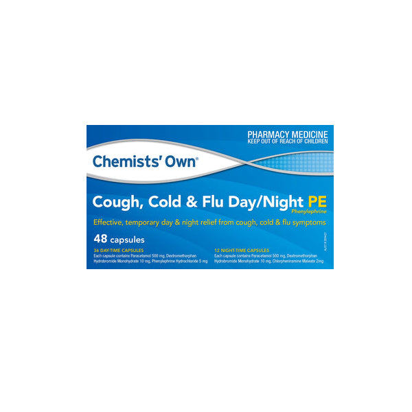 Chemists Own Cough, Cold & Flu Day/Night PE 48 Capsules