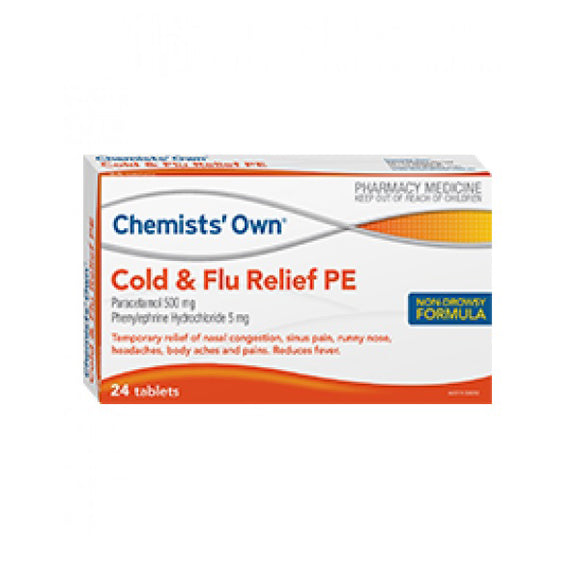 Chemists Own Cough, Cold & Flu Day PSE 24 Tablets