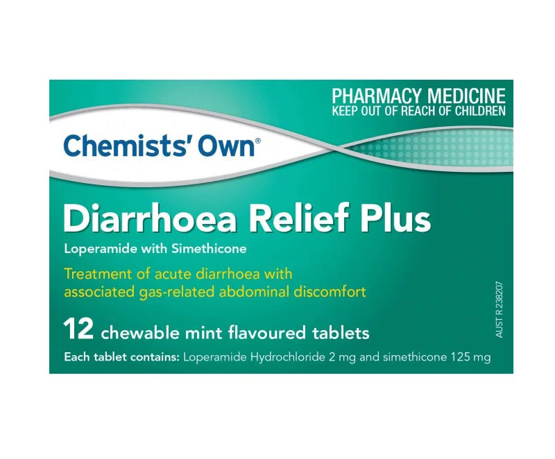 Chemists Own Diarrhoea Relief Plus Chewable 12 Tablets