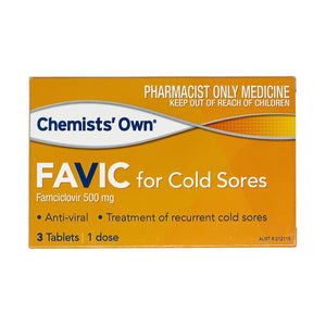 Chemists Own Favic For Cold Sores 3 Tablets