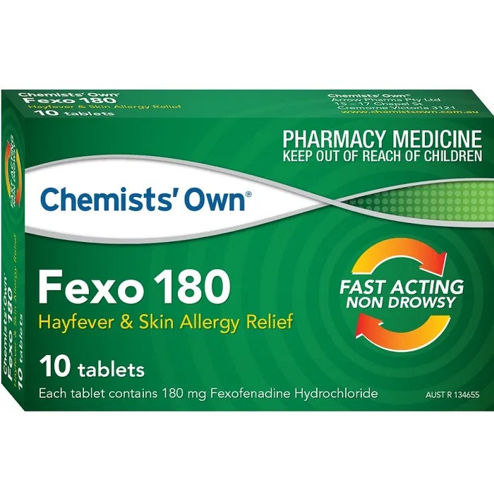 Chemists Own Fexo 180mg 10 Tablets – Scown's Pharmacy