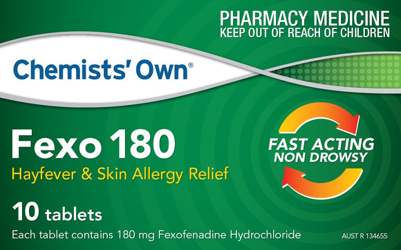 Chemists Own Fexo 180mg 10 Tablets