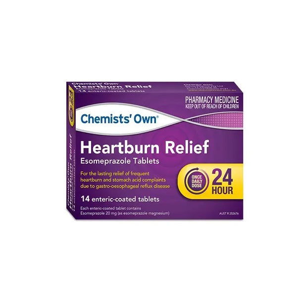 Chemists Own Heartburn Relief Esomeprazole 200mg 14 Tablets