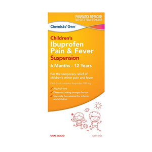 Chemists Own Children’s Ibuprofen Pain & Fever Suspension 6 mo – 12 yo  100mL