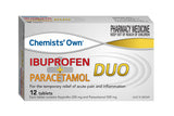 Chemists Own Ibuprofen + Paracetamol Duo 12 Tablets