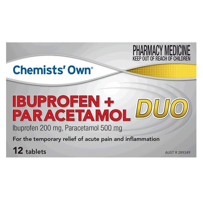 Chemists Own Ibuprofen + Paracetamol Duo 12 Tablets