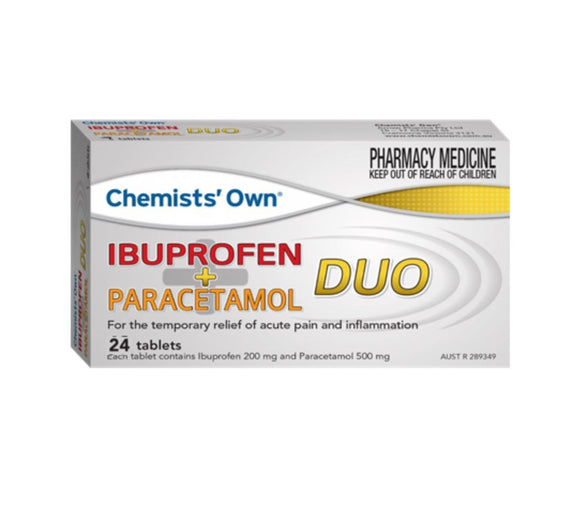 Chemists Own Ibuprofen + Paracetamol Duo 24 Tablets