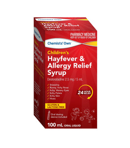 Chemists Own Children’s Hayfever & Allergy Relief Syrup 100mL
