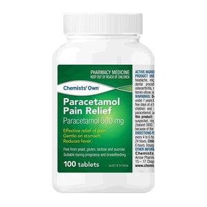 Chemists Own Paracetamol Pain Relief 500mg 100 Tablets