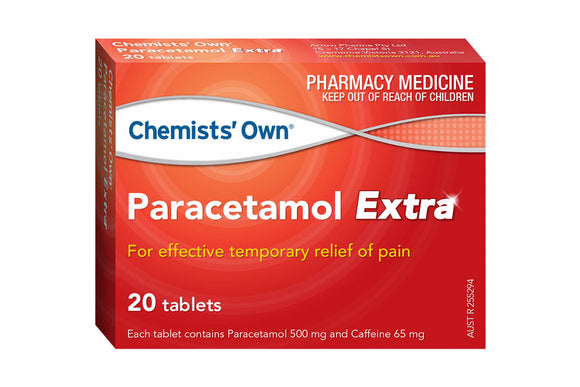 Paracet Extra Chemists Own Paracetamol Extra 20 Tablets – Scown's Pharmacy