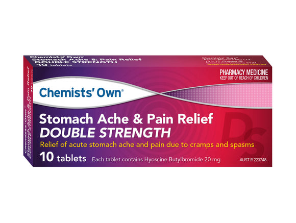 Chemists Own Stomach Ache & Pain Relief Double Strength 20mg 10 Tablets