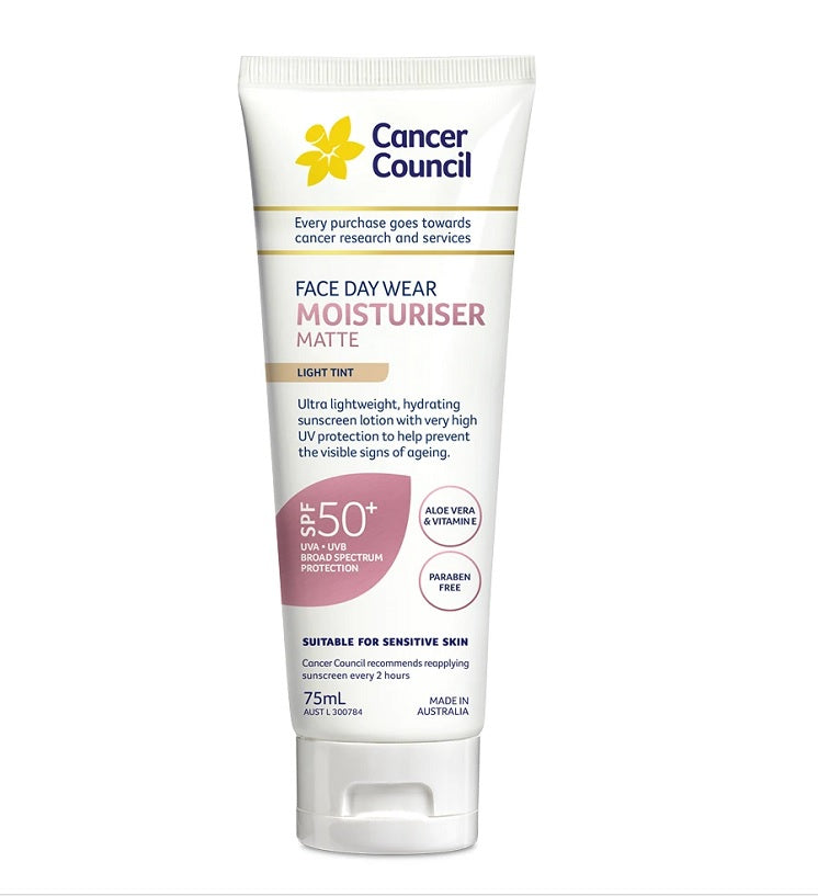 Cancer Council Face Daywear Moisturiser SPF50+ Light Tint 75ml