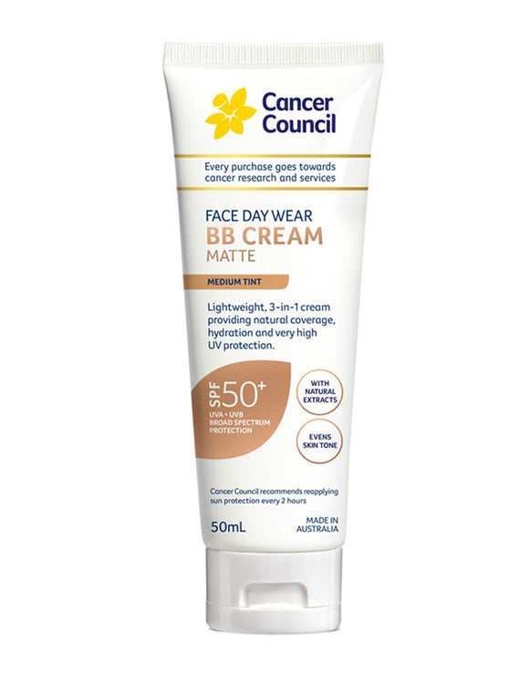 Cancer Council Face Daywear BB Cream Matte SPF50+  Medium Tint 50ml