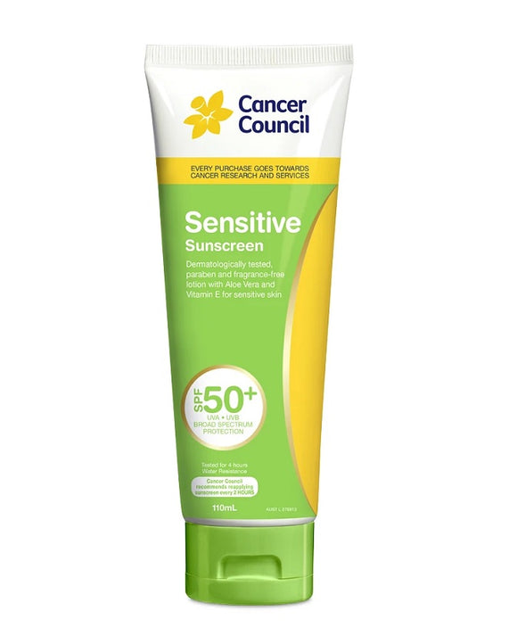 Cancer Council Sensitive SPF50+ Sunscreen Tube 110ml