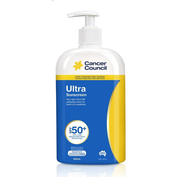 Cancer Council Ultra Sunscreen SPF 50+ Pump 500ml