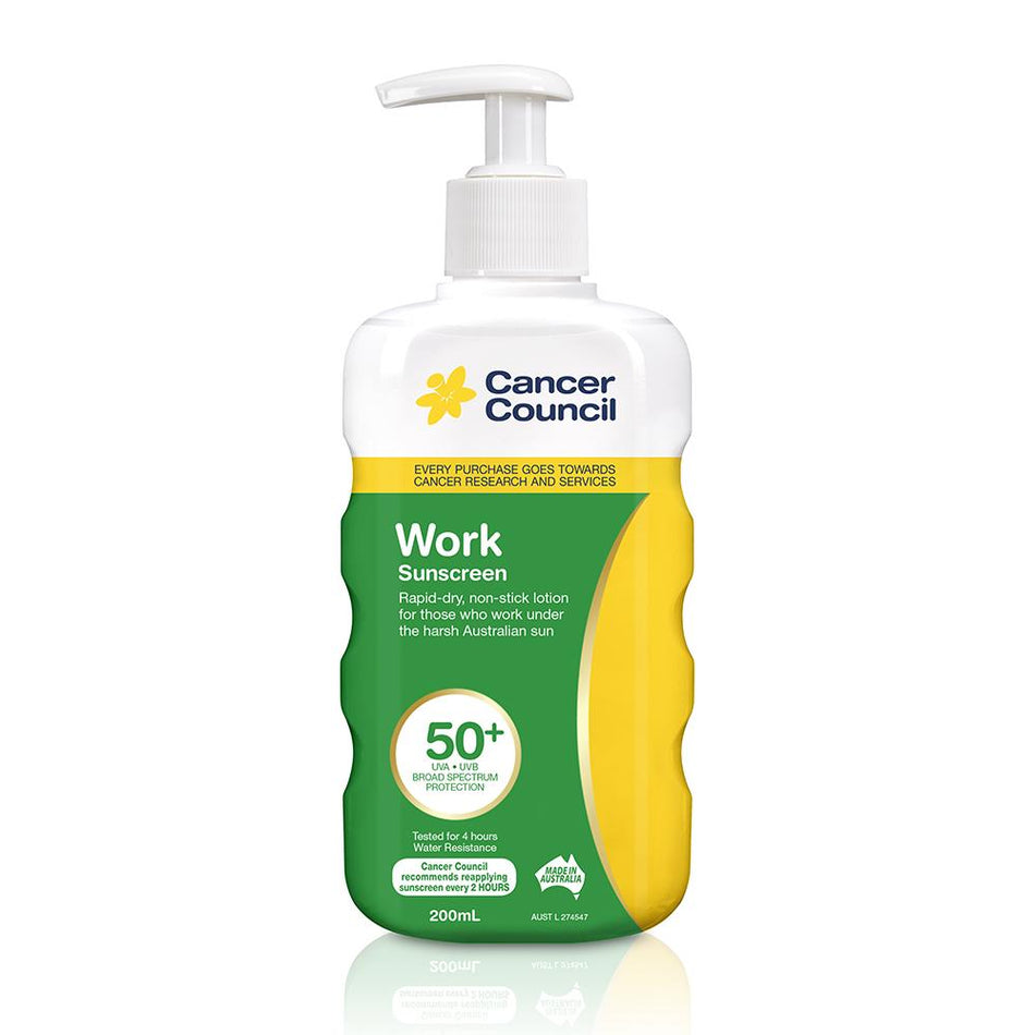 Cancer Council Work Sunscreen SPF50+ Pump 200ml