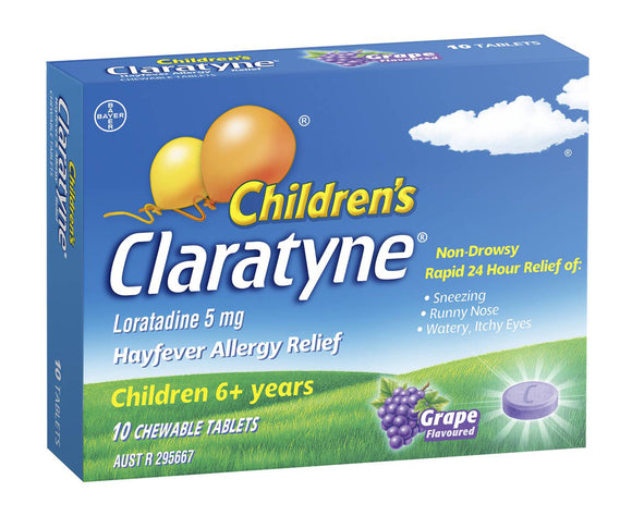 Claratyne Children's Grape Flavoured Chewable Tablets 10 Pack