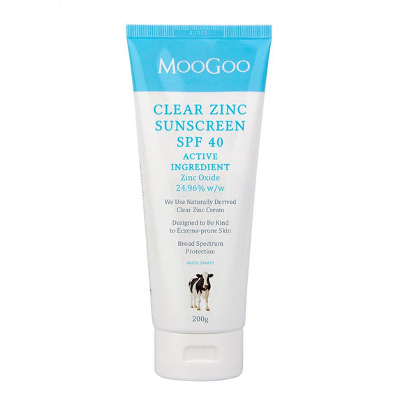 MooGoo Natural Clear Zinc Sunscreen SPF40 200g
