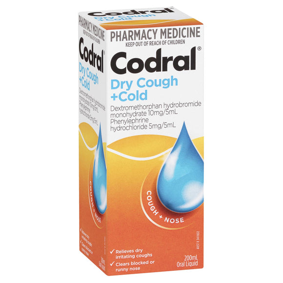 Codral Dry Cough + Cold Berry Oral Liquid 200mL