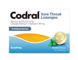 Codral Sore Throat Lozenges Antibacterial Menthol 16 Pack