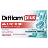 Difflam Plus Anaesthetic Sore Throat Lozenges Eucalyptus & Menthol 16 Lozenges