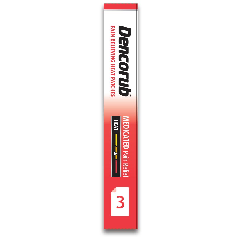 Dencorub Self Adhesive Heat Patches 3 Pack
