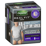 Depend Real Fit Night Underwear For Men 4 x 8 Pack - Size Large
