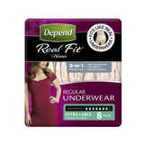 Depend Real Fit Regular Underwear for Women 4 x 8 Pack - Size XL