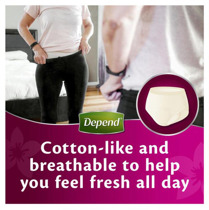 Depend Real Fit Regular Underwear for Women 4 x 8 Pack - Size XL