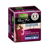 Depend Real Fit Regular Underwear for Women 4 x 8 Pack - Size Large