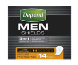 Depend Shields for Men 6 x 14 Pack - One Size