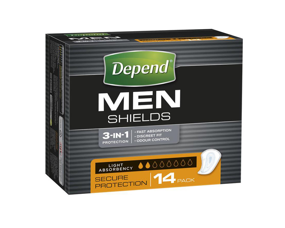 Depend Shields for Men 6 x 14 Pack - One Size
