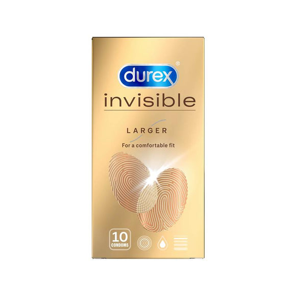Durex Invisible Larger Condoms - Pack of 10