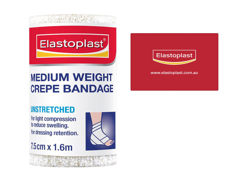 Elastoplast Medium Weight Crepe Bandage Unstretched 7.5cm x 1.6m