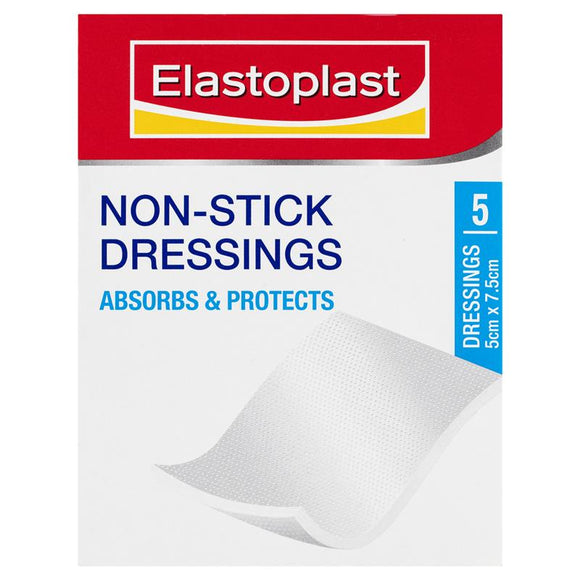 Elastoplast Non-Stick Wound Dressing 7.5cm x 5cm - 5 Pack