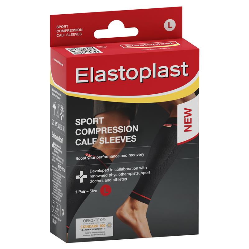 Elastoplast Sport Compression Calf Sleeves 1 Pair Large